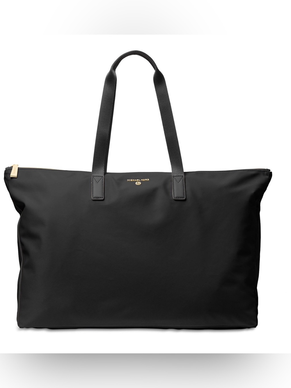 Michael Kors Black Nylon Tote with Gold Accent